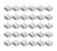 30 pcs CH2 Spring Clamp Connector Terminal Block for LED Lighting 220V 1A 2-Core Fire Resistant Design Supports Hard and Soft Wire