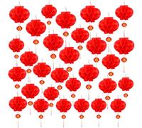30 PCS Chinese Red Paper Lanterns Various Sized Decorative Hanging Lanterns for Dragon Boat Mid Autumn Festival Spring Festival Chinese Wedding Home Restaurant Party Decor
