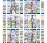 30 PCS Christian Bookmarks Inspirational Bible Verse Bookmarks Paper Nature Book Markers with Encouraging Quote for Men Women Reading Supplies