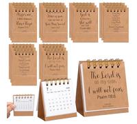 30 Pcs Christian Fathers Day Church Gift Bulk Inspirational Daily Bible Verse Mini Desk Calendars 2026 Vintage Scripture Perpetual Calendar 3 x 2.6" Standing Flip Small Desk Decor for Dad Men Grandpa