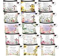 30 Pcs Christian Small Coin Purse for Women Bulk Mini Pouches Church Gift Mothers Day Gifts Inspirational Bible Verse Religious Coin Purse Wallet Bag with Zipper for Travel Girls Women
