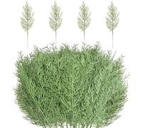 30 Pcs Christmas Norfolk Pine Branches, Christmas Real Touch Norfolk Stem Artificial Needle Branche Artificial Greenery Pine Needle Branches for Xmas Garland Wreath DIY Crafts Home Decor (34CM)