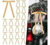 30 PCS Christmas Velvet Bows with Twist Ties, 5 x 7in Christmas Tree Decorations Bows with Twist Ties for Xmas Decor Wreath Garland Tree (Gold)