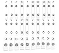 30 Pcs Clear ID Badge Holder Straps Plastic Replacement Badge Straps with Snaps and Eyelets for Name Tag, Lanyard, Key Ring,Keychains
