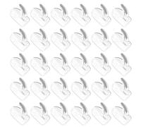 30 PCS Clear Sticky Wall Hooks,Small Command Hooks,Adhesive Hook for Hanging,Plastic Hook for Kitchen Bathroom Door Window
