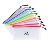 30 PCS Colored A6 Plastic Zip Wallets Waterproof Zip Bags Semitransparent Zip Folders Zip Pouch for Classroom Office Home