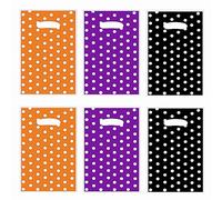 30 PCS Colorful Plastic Gift Bag,Orange Purple Black 3 Color Halloween Party Goody Bag for Kids,Fillers Gift Bags for Birthday Xmas,Shimmer Candy Treat Bag Colorful Gift Wrapping Bag for Presents