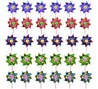 30 Pcs Colorful Rainbow Pinwheel,Pinwheel, Pinwheels for Yard and Garden, Fun Carnival Toys and Party Favor, Bird Scarer for Protection of Garden Crops, Flowers, Lawns, Fruits(Assorted Color)