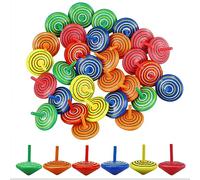 30 Pcs Colorful Wooden Spinning Top, 4 cm Handmade Painted Wood Spinning Top Toy, Fun Gift wooden Party Bag Fillers for Kids, Secure Creative Wood Sensory Toy Kindergarten Toys Fun Gift for Children