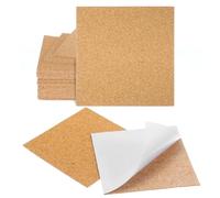 30 Pcs Cork Sheets with Adhesive Backing 4 x 4 Inch Square Corks Tiles Self-Adhesive Cork Coasters Mini Wall Board for DIY Crafts Drinks Mat Home Office Tabletop Decoration Brown Oak Gifts