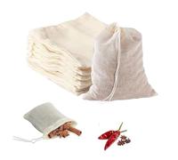 30 Pcs Cotton Muslin Drawstring Bags, Resuable Mesh Bag, Empty Tea Bag, Spice Bag for Cooking, Drawstring Sachet Bags, for Brewing Tea, Making Herbal Sachets, Cheese (White,8cm*10cm)