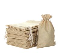 30 Pcs Cotton Rope Hemp Bag Candy Drawstring Linen Handmade Soap Jewellery Gift For DIY(10 * 14cm)