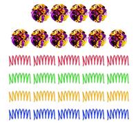 30 Pcs Crinkle Cat Toy and Cats Springs, Interactive Cat Toys for Indoor Cats Kitten Exercising Playing Entertainment, Colorful Crinkle Balls and Plastic Spring for Kitten Chew and Chase Swat, Bite