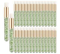 30 Pcs Crystal Lash Shampoo Brushes- Eyelash Cleaning Brush Soft Makeup Brushes for Eyelash Extensions Cleansing,Nose Pore Deep Cleaning Brush(Green)