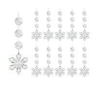 30 PCS Crystal Snowflake Christmas Ornaments for Tree Decorations, Hanging Acrylic Clear Hanging Snowflake Ornaments with Drop Pendants for Winter Wonderland Decor Party Supplies