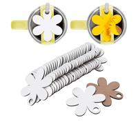 30 Pcs Cup Blank Name Plates, Medium Density Fiberboard Flower Shape Topper Blank Name Tags DIY Personalized Name Plates for Decoration 8.3cm / 3.27in