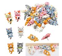30 pcs Cute Cat Push Pin Decorative Thumb Tacks Animal Push Pins for Photo Wall Maps Memo Note Bulletin Board or Cork Boards Multi-Functional Pushpin Tool Office Accessories