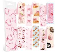 30 Pcs Cute Pink Bookmarks, Paper Book Marks for Women and Book Lovers | 30 Cute Pink Paper Bookmarks for Reading, Books and Journals, Decorative Page Markers for Women and Book Lovers
