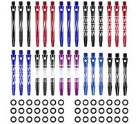 30 Pcs Dart Shafts for Steel Tip Medium 2BA Thread Aluminium Alloy Dart Stems 50 mm 53 mm with Rubber Rings Replacement Harrows Dart Accessories and Flights (Stylish Style, Bright Colors)