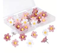 30 PCS Decorative Flower Push Pins, 0.5 Inch Drawing Pins for Cork Boards, Bulletin & Notice Boards, Cute Pushpins for Office & Home Organization