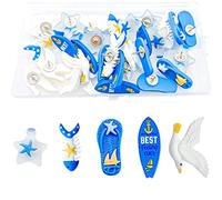 30 Pcs Decorative Ocean Theme Thumb Tacks - Seagull, Starfish, Fish, Boat Resin Metal Push Pins for Photos, Maps, Office Organization or Home Decoration Bulletin Boards