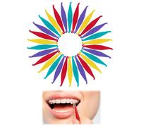 30 Pcs Dental Rubber Bands Placers, Orthodontic Elastic Placers Pull Hooks, Dental Elastic Removal Tools for Braces, Plastic Colored Ortho Hooks, Lightweight Portable for Clinics Personal Oral Care