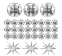 30 PCS Disco Ball Balloons Disco Ball Decorations Prom Balloons, Silvery Mirror Ball, Suitable for Theme Parties Birthdays, Graduation Parties Decoration New Year Decoration