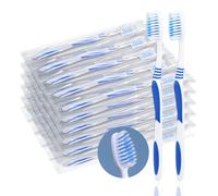 30 pcs Disposable Toothbrushes Bulk, Prepasted Toothbrushes Individually Wrapped, Travel Size Pre Pasted Toothbrush Set for Hotel, Home, Camping