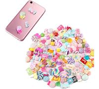 30 Pcs DIY Charms Candy Set, Junk Phone case Charms, Simulate Candy Resin Charms Set, Assorted Embellishments Rainbows, Lollipop, Stitch, Fake Sweets, for DIY Crafts Ornaments Decoration