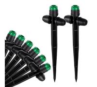 30 Pcs Drip Irrigation Sprayer Emitters for 1/4" Irrigation Tubing, Adjustable 360 Degree Water Flow Drippers on 6.5" Sturdy Stake with Double Lock Barbed Irrigation Drippers