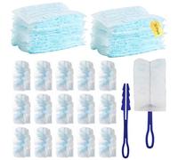 30 Pcs Dust Magnet Refills, Duster Refills with 2 Blue Handle, Hand Fluffy Dust Magnet Refills, Adsorption Feather Duster Refills for Blinds PC Keyboard Office Desk Dresser Car Dashboard Home Cleaning