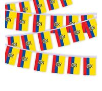 30 PCS Ecuador Flag String,32 FT Ecuadorian Decor Bunting,Decoration Banner for Outdoor Indoor Patio Yard Decor