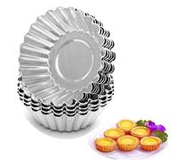30 pcs Egg Tart Molds, Mini Aluminum Cake Muffin Moulds, Non-Stick Reusable Cupcake, Cookie Baking Moulds Tools