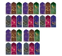 30 Pcs Eid Mubarak Money Envelopes, Assorted Ramadan Envelopes, 6 Designs with Hot Stamping and Laser Hollow, 6.54 x 3.54 in, Muslim Festival Party Favors