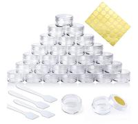 30 Pcs Empty Sample Pots 5g / 5ml Plastic Travel Cosmetic Container Jars with Lids for Creams, Sample, Make-Up Storage (Transparent)