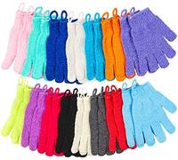 30 Pcs Exfoliating Gloves for Shower, 15 Colors Body Exfoliator Glove with Hanging Loop, Scrub Exfoliate Glove Mitt Bath Face Spa Hand Scrubber Wash Deep Scrubbing Dead Skin for Women Men, by Aisuly