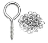 30 Pcs Eye Hooks Screw, 50 mm (2 inch) Heavy Duty Zinc Plated Steel Screw in Eyes, Eyelet Screws Rust and Corrosion Resistant, Safe for Indoor and Outdoor Use