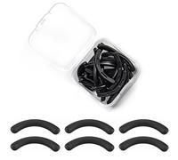 30 Pcs Eyelash Curler Refills,Silicone Curler Replacement Refill Pads,Eyelash Curler Pads for Universal EyelashCurler with Clear Storage Box(Black)