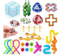 30 Pcs Fidget Toys Pack Age 3+, Sensory Fidget Toy Set, Stress Anxiety Relief Fidget Pack Set for ADD OCD Autistic Kids and Adults, Best Gifts for Birthday Party Favour on Weekdays