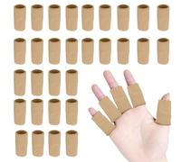 30 Pcs Finger Compression Sleeves, Breathable Finger Protectors Fingers Sleeve, Thumb Protector Thumb Bandage for Arthritis, Compression Fingers Bandage (Nude)