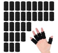 30 PCS Finger Sleeves, Breathable Fingers Compression Sleeves Black Sport Finger Protectors Arthritis Fingers Support Elastic Thumb Splint Brace for Basketball Volleyball Sports Relieve Arthritis Pain