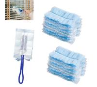 30 Pcs Flash Dust Magnet, Blue Flash Dust Magnet Refill, Disposable Fluffy Dusters Refills, Superfine Dust Magnet Starter Kit with Handle for Cleaning Home, Furniture, Offices, Blinds, Car