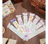 30 Pcs Floral Coloring Paper Bookmarks, Foldable Flowers Butterfly Shape Coloring Book Marker, Colored Pencil Friendly, Compatible Reading Accessories DIY Gifts for Adults Women Reading Lovers