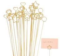 30 Pcs Floral Picks Flower Floral Card Holder Picks Gold Place Card Holders Metal Photo Picture Clip Holder Table Memo Note Round Table Name Number for Wedding Party