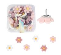 30 Pcs Flower Drawing Pins,Cute Push Pin,0.5 inch Cork Board Pushpins for Notice Board Pins,Pushpin Board,Cork Board,Hanging Poster,Wall Decor