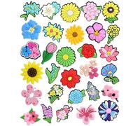 30 PCS Flower Pins for Backpacks Floral Lapel Pins Bulk Cute Wildflower Rose Sunflower Tulip Lily Hydrangeas Brooch for Women Hat Clothes Bags Accessories Gifts