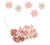 30 Pcs Flower Push Pins, 0.74 In Giant Cute Pushpins Tacks Decorative Thumbtacks Cork Board Accessories Room Office Decoration for Bulletin Board Wall Posters (Light Pink, Dark Pink, White)