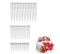 30 Pcs Flower Tubes Flower Posy Picks with Spike,Plastic Flower Tubes Flower Pics Posy Picks Flower Spikes for Cake,Flower Posy,3 Sizes Flower Arranging Spikes for Flower Arrangement Cake Decorating
