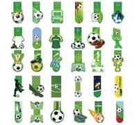 30 Pcs Football Bookmarks, Soccer Theme Page Markers for Kids Adults, Fun Cartoon Style Reading Bookmarks for Students Teachers Book Lovers, Sports Study Stationery Gift