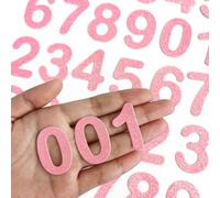 30 Pcs Glitter Number 0 to 9 Iron-on Numbers, for Jackets, Backpacks, Hats and Shirts - Pink